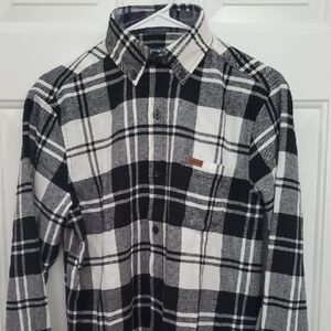 Lands' End Flannel Nwt Black and White Checkered Men's Shirt